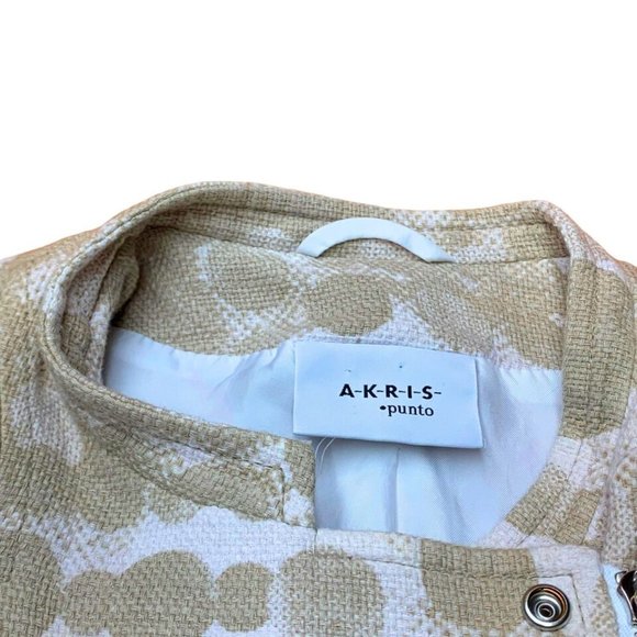 AKRIS Punto Abstract Asymmetric Zip Cotton Crop Jacket - Picture 2 of 11